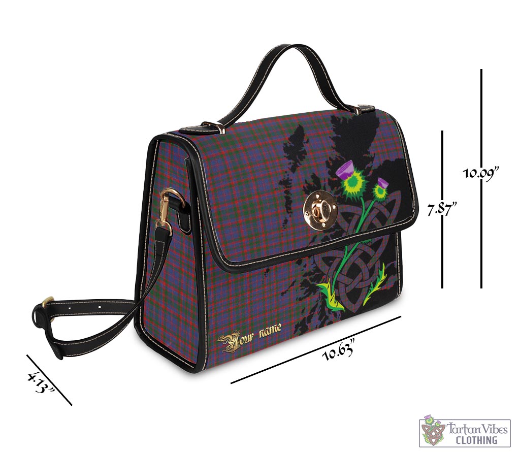 Tartan Vibes Clothing Cumming Tartan Waterproof Canvas Bag with Scotland Map and Thistle Celtic Accents