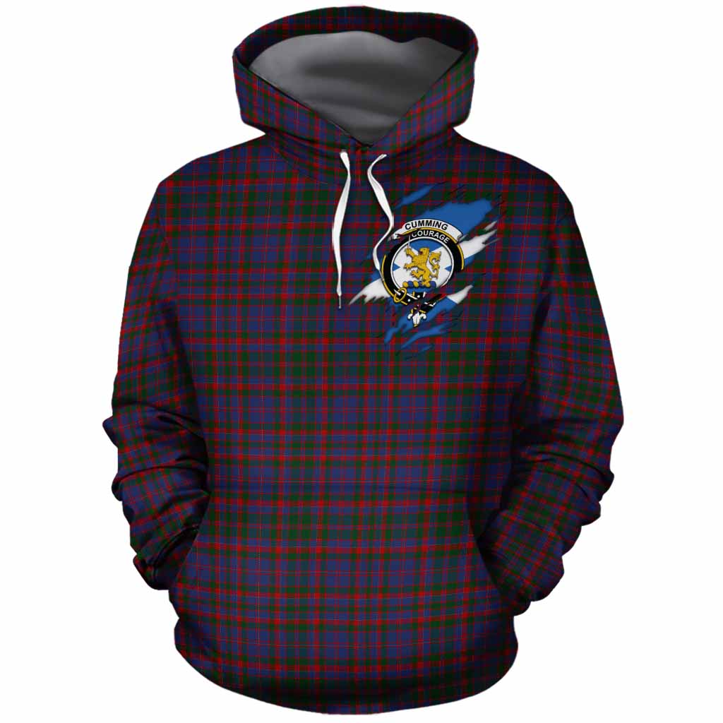 Cumming Clan Crest In Me Tartan Cotton Hoodie Scotland Flag Style