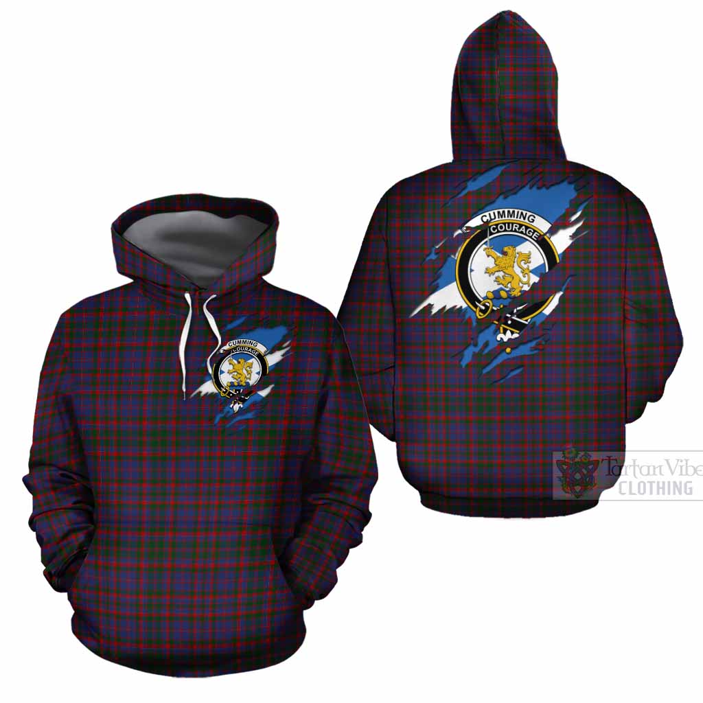 Cumming Clan Crest In Me Tartan Cotton Hoodie Scotland Flag Style