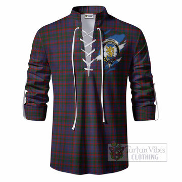 Cumming Clan Crest In Me Tartan Ghillie Shirt Scotland Flag Style