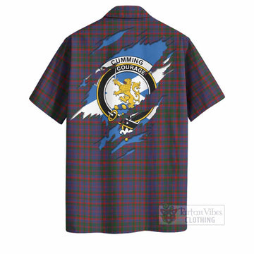 Cumming Clan Crest In Me Tartan Hawaiian Shirt Scotland Flag Style