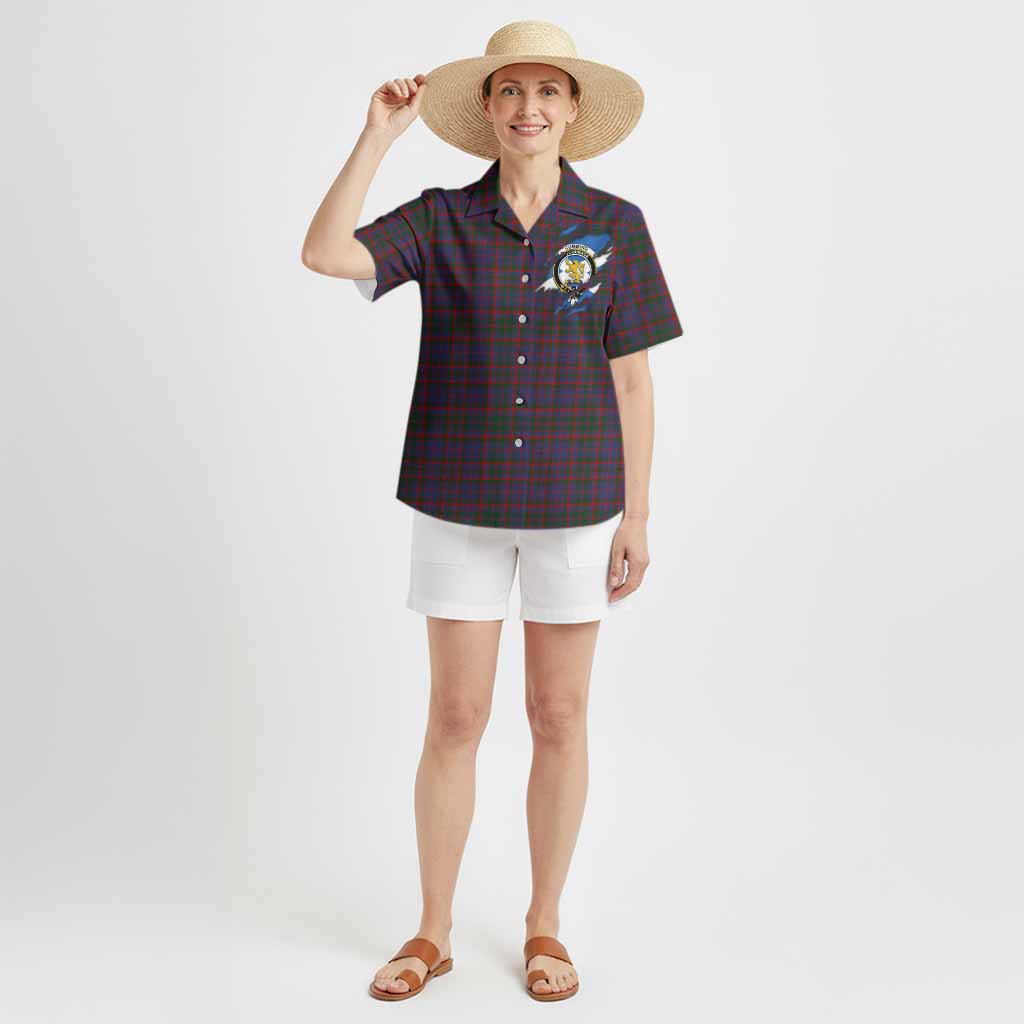 Cumming Clan Crest In Me Tartan Hawaiian Shirt Scotland Flag Style