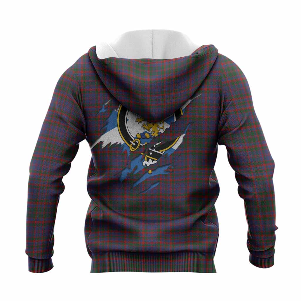 Cumming Clan Crest In Me Tartan Knitted Hoodie Scotland Flag Style
