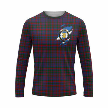 Cumming Clan Crest In Me Tartan Long Sleeve T-Shirt Scotland Flag Style