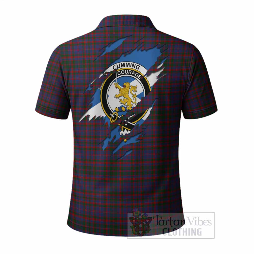 Cumming Clan Crest In Me Tartan Polo Shirt Scotland Flag Style