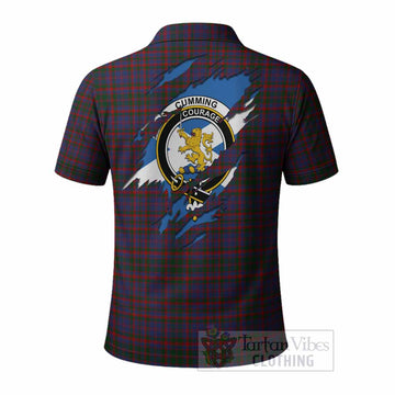 Cumming Clan Crest In Me Tartan Polo Shirt Scotland Flag Style