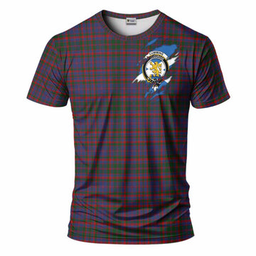 Cumming Clan Crest In Me Tartan T-Shirt Scotland Flag Style