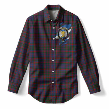 Cumming Clan Crest In Me Tartan Women Casual Shirt Scotland Flag Style