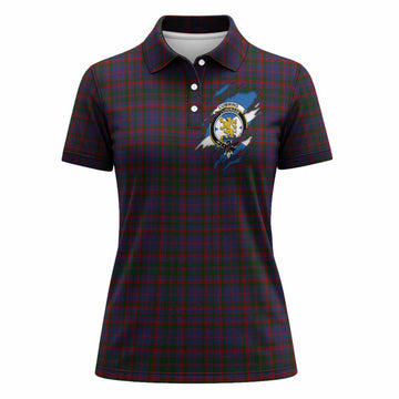 Cumming Clan Crest In Me Tartan Women Polo Shirt Scotland Flag Style