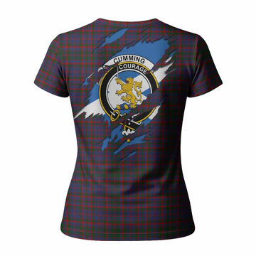 Cumming Clan Crest In Me Tartan Women T shirt Scotland Flag Style