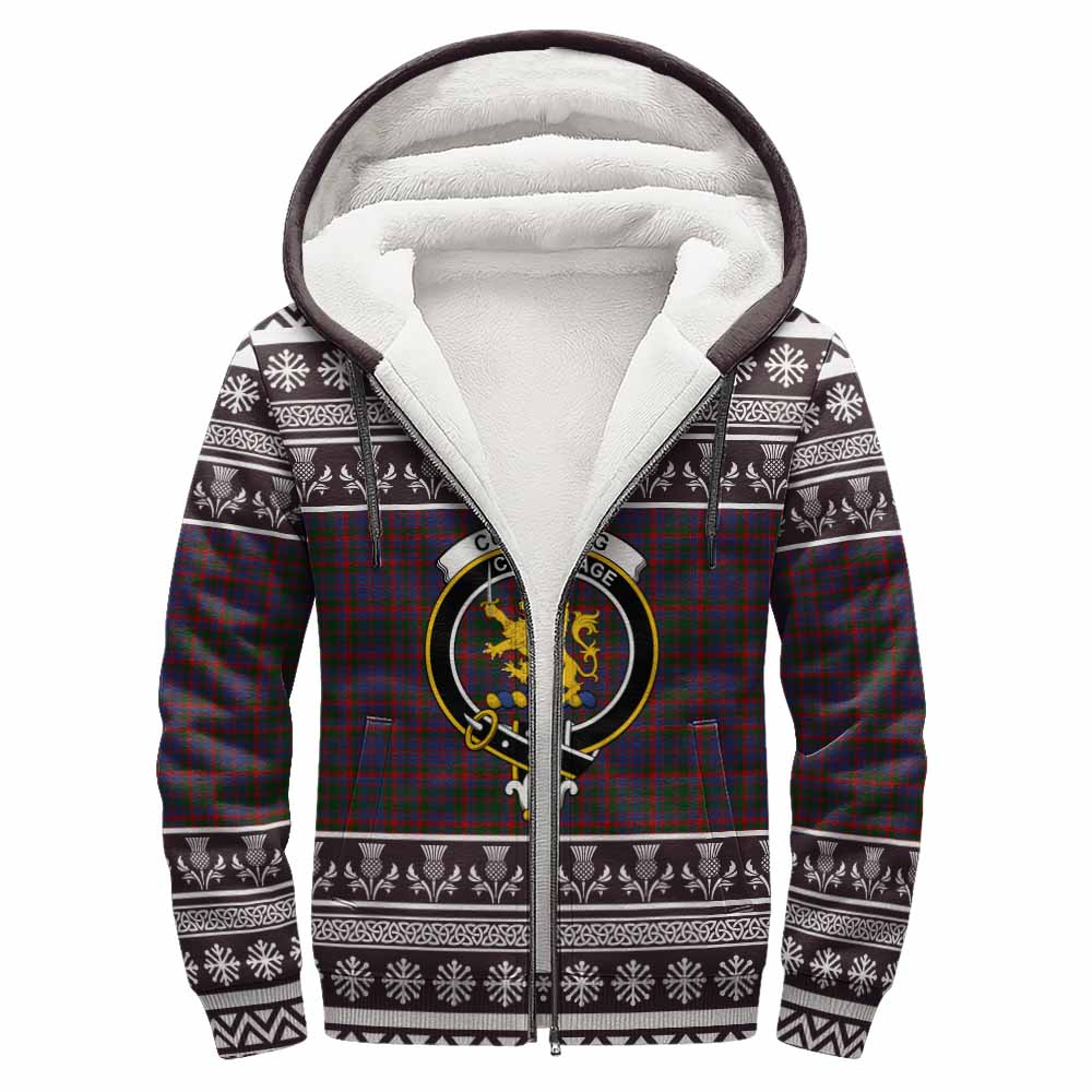Cumming Clan Tartan Christmas Fleece Hoodie with Family Crest - Tartan Vibes Clothing