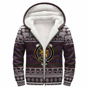 Cumming Clan Tartan Christmas Fleece Hoodie with Family Crest