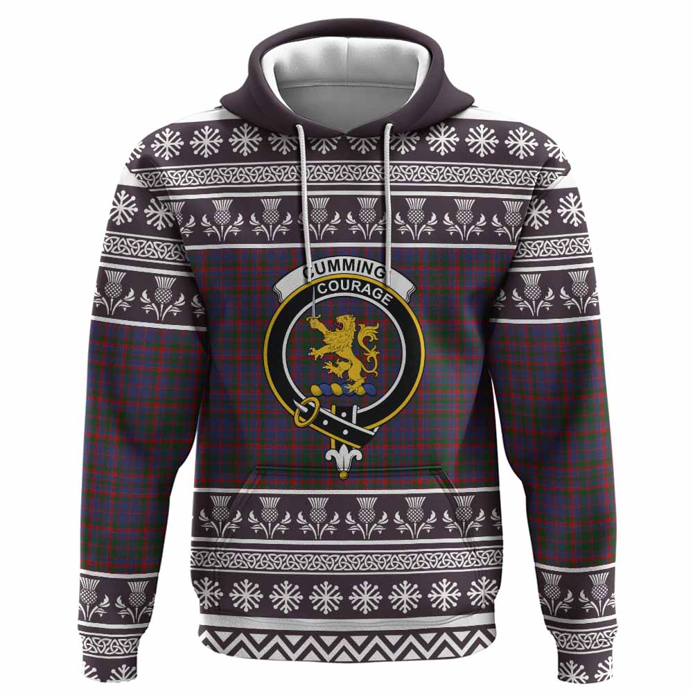 Cumming Clan Tartan Christmas Hoodie with Family Crest - Tartan Vibes Clothing