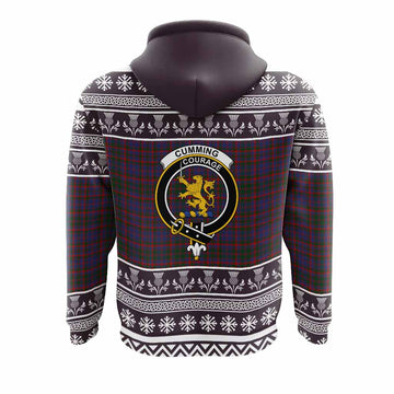 Cumming Clan Tartan Christmas Hoodie with Family Crest