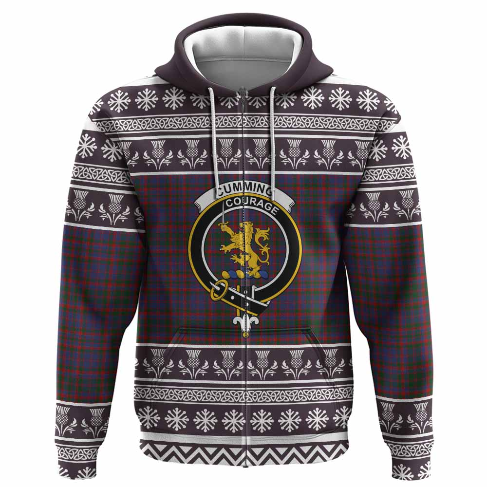 Cumming Clan Tartan Christmas Hoodie with Family Crest - Tartan Vibes Clothing