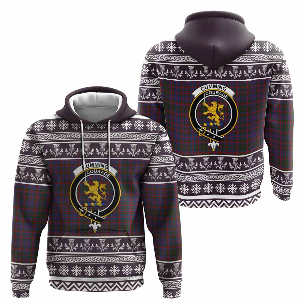 Cumming Clan Tartan Christmas Hoodie with Family Crest - Tartan Vibes Clothing