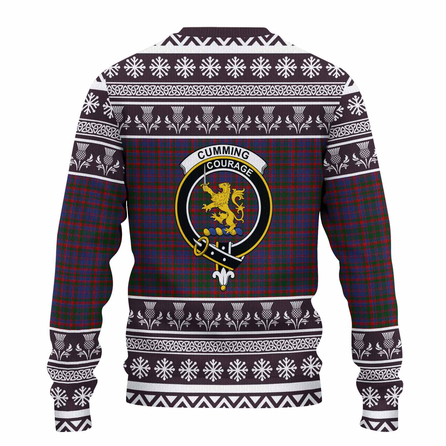 Cumming Clan Tartan Christmas Ugly Sweater with Family Crest - Tartan Vibes Clothing