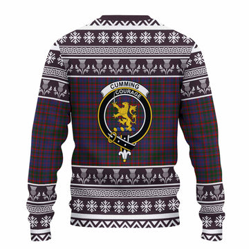 Cumming Clan Tartan Christmas Ugly Sweater with Family Crest