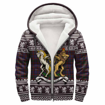 Cumming Clan Tartan Crest Christmas Fleece Hoodie Coat of Arms Funny Style