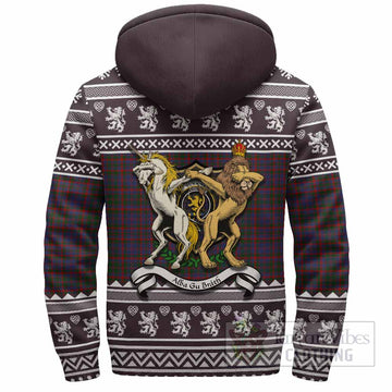 Cumming Clan Tartan Crest Christmas Fleece Hoodie Coat of Arms Funny Style