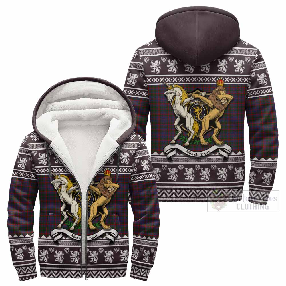 Cumming Clan Tartan Crest Christmas Fleece Hoodie Coat of Arms Funny Style - Tartan Vibes Clothing