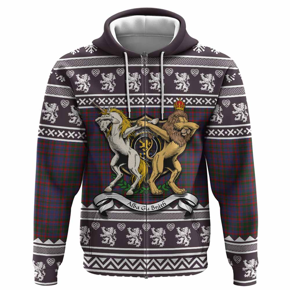 Cumming Clan Tartan Crest Christmas Hoodie Coat of Arms Funny Style - Tartan Vibes Clothing