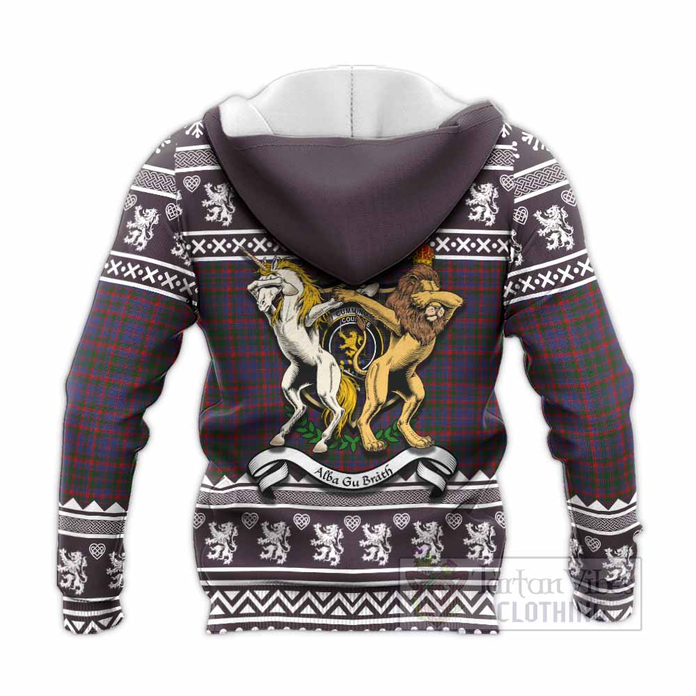 Cumming Clan Tartan Crest Christmas Knitted Hoodie Coat of Arms Funny Style - Tartan Vibes Clothing