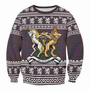 Cumming Clan Tartan Crest Christmas Sweatshirt Coat of Arms Funny Style