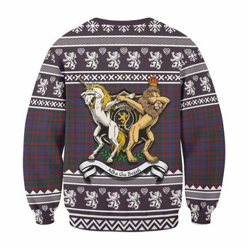 Cumming Clan Tartan Crest Christmas Sweatshirt Coat of Arms Funny Style
