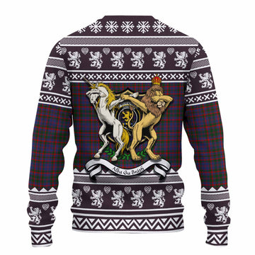 Cumming Clan Tartan Crest Christmas Ugly Sweater Coat of Arms Funny Style