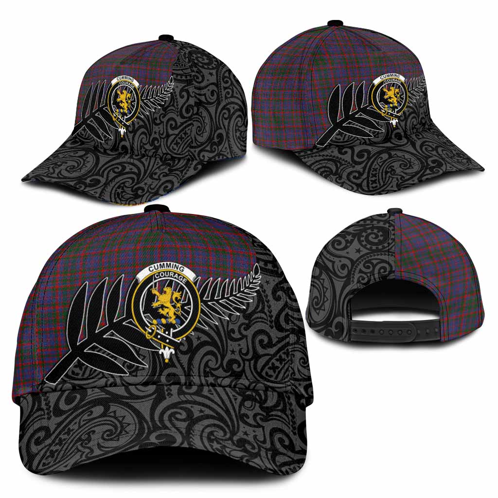 Cumming Crest Tartan Classic Cap with New Zealand Silver Fern Half Style