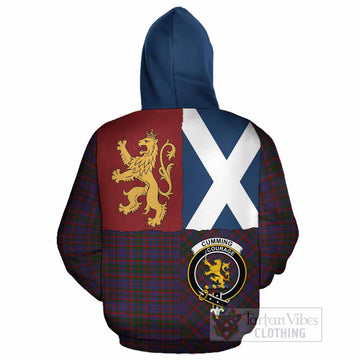 Cumming Crest Tartan Cotton Hoodie with Lion Rampant Saltire Style