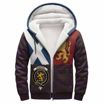 Cumming Crest Tartan Sherpa Hoodie with Lion Rampant Saltire Style