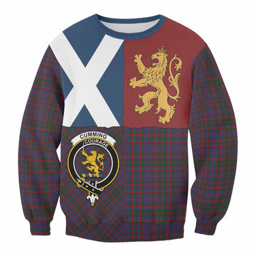 Cumming Crest Tartan Sweatshirt with Lion Rampant Saltire Style