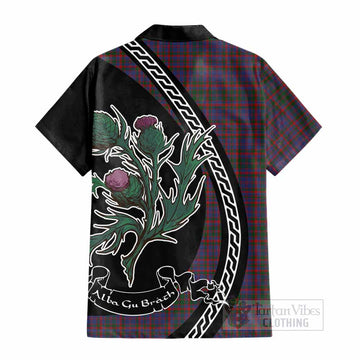 Cumming Family Crest Tartan Cotton Hawaiian Shirt Alba Thistle Inspired - Tartan Vibes Clothing