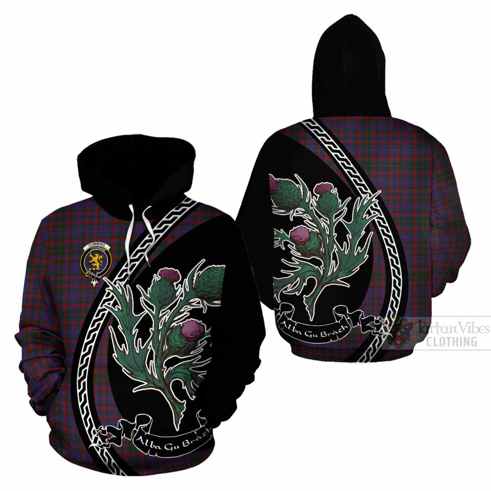 Cumming Family Crest Tartan Cotton Hoodie Alba Thistle Inspired - Tartan Vibes Clothing
