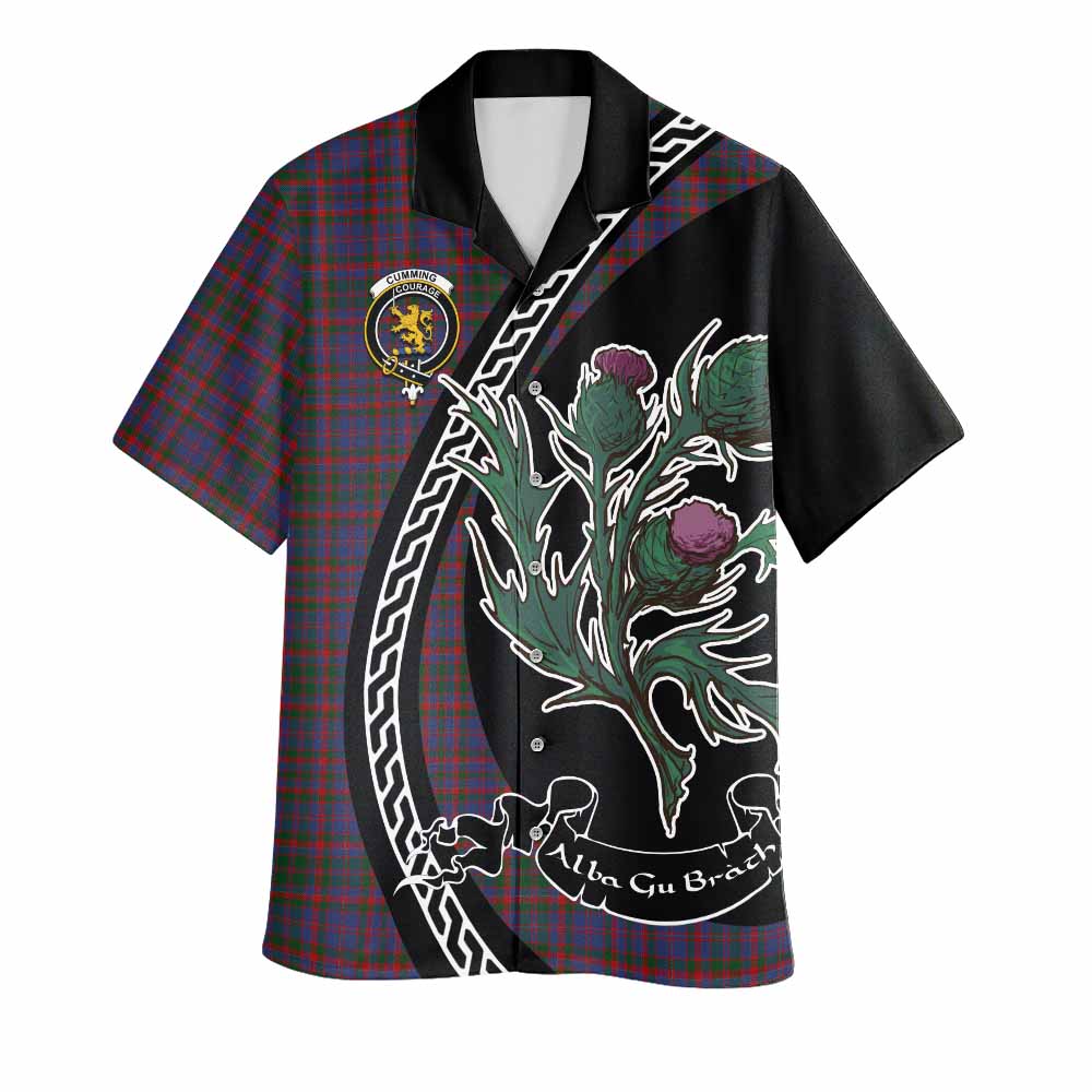 Cumming Family Crest Tartan Hawaiian Shirt Alba Thistle Inspired - Tartan Vibes Clothing