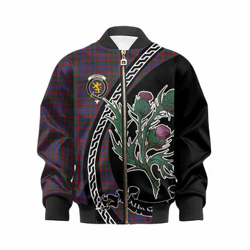 Cumming Family Crest Tartan Kid Bomber Jacket Alba Thistle Inspired - Tartan Vibes Clothing