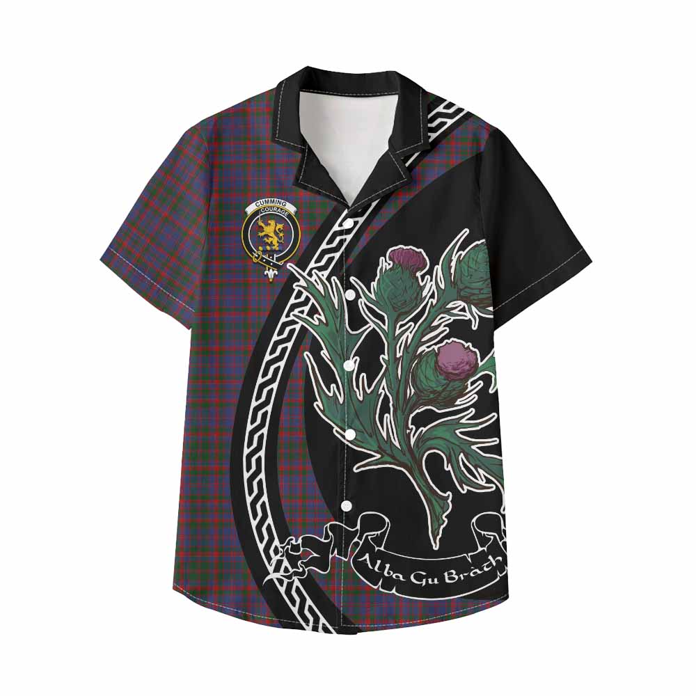Cumming Family Crest Tartan Kid Hawaiian Shirt Alba Thistle Inspired - Tartan Vibes Clothing