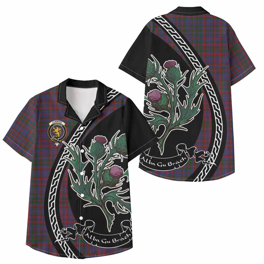 Cumming Family Crest Tartan Kid Hawaiian Shirt Alba Thistle Inspired - Tartan Vibes Clothing
