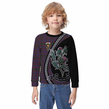 Cumming Family Crest Tartan Kid Knitted Sweatshirt Alba Thistle Inspired - Tartan Vibes Clothing