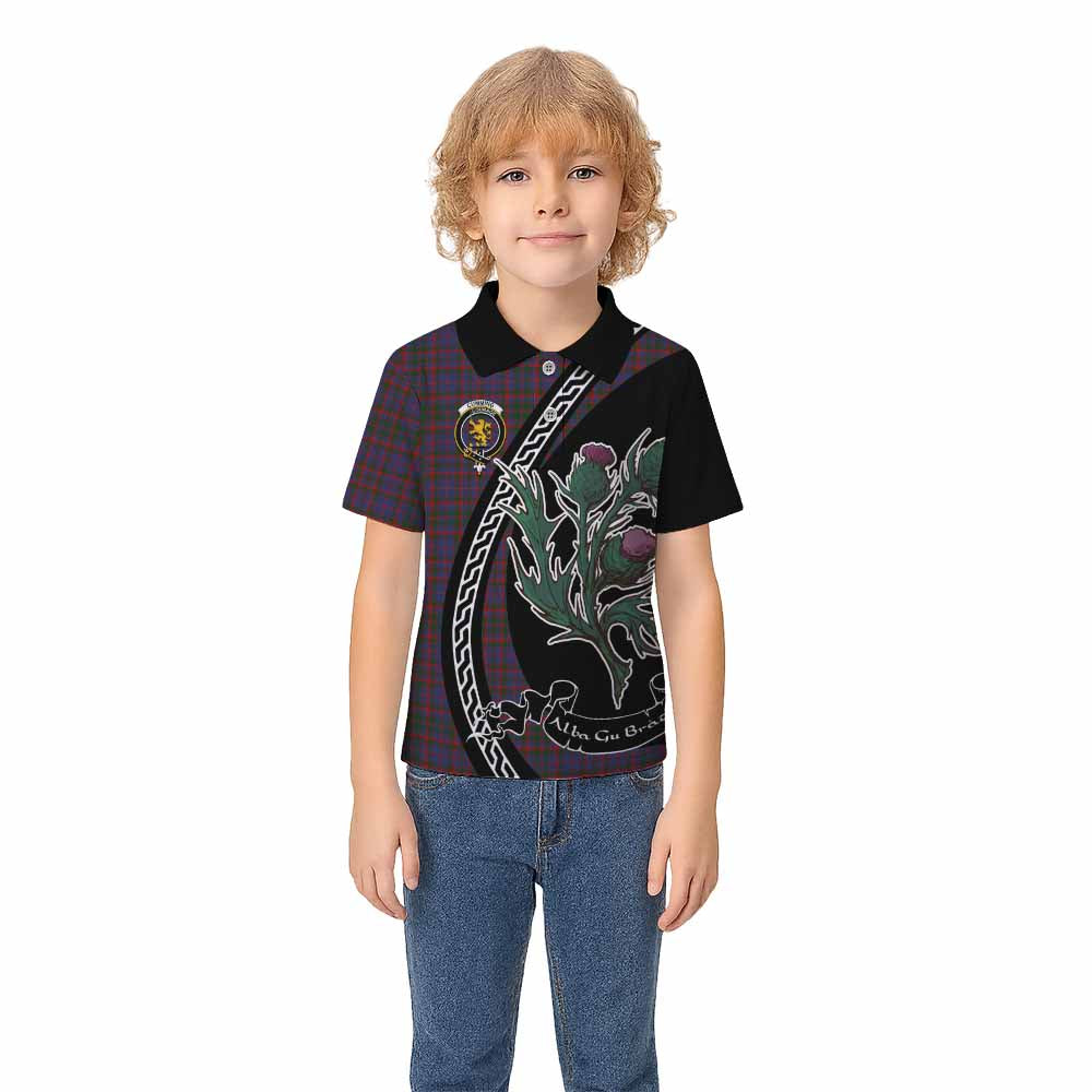 Cumming Family Crest Tartan Kid Polo Shirt Alba Thistle Inspired - Tartan Vibes Clothing
