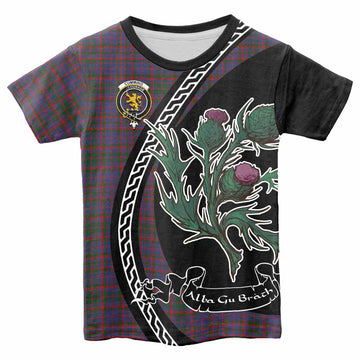 Cumming Family Crest Tartan Kid T-shirt Alba Thistle Inspired - Tartan Vibes Clothing