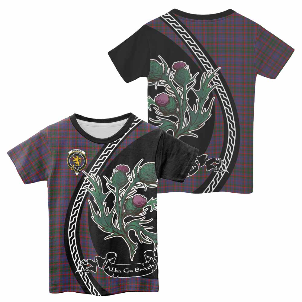 Cumming Family Crest Tartan Kid T-shirt Alba Thistle Inspired - Tartan Vibes Clothing