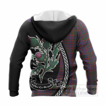Cumming Family Crest Tartan Knitted Hoodie Alba Thistle Inspired