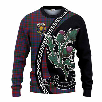 Cumming Family Crest Tartan Knitted Sweater Alba Thistle Inspired