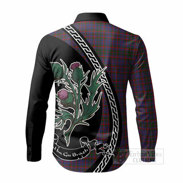 Cumming Family Crest Tartan Long Sleeve Button Shirts Alba Thistle Inspired