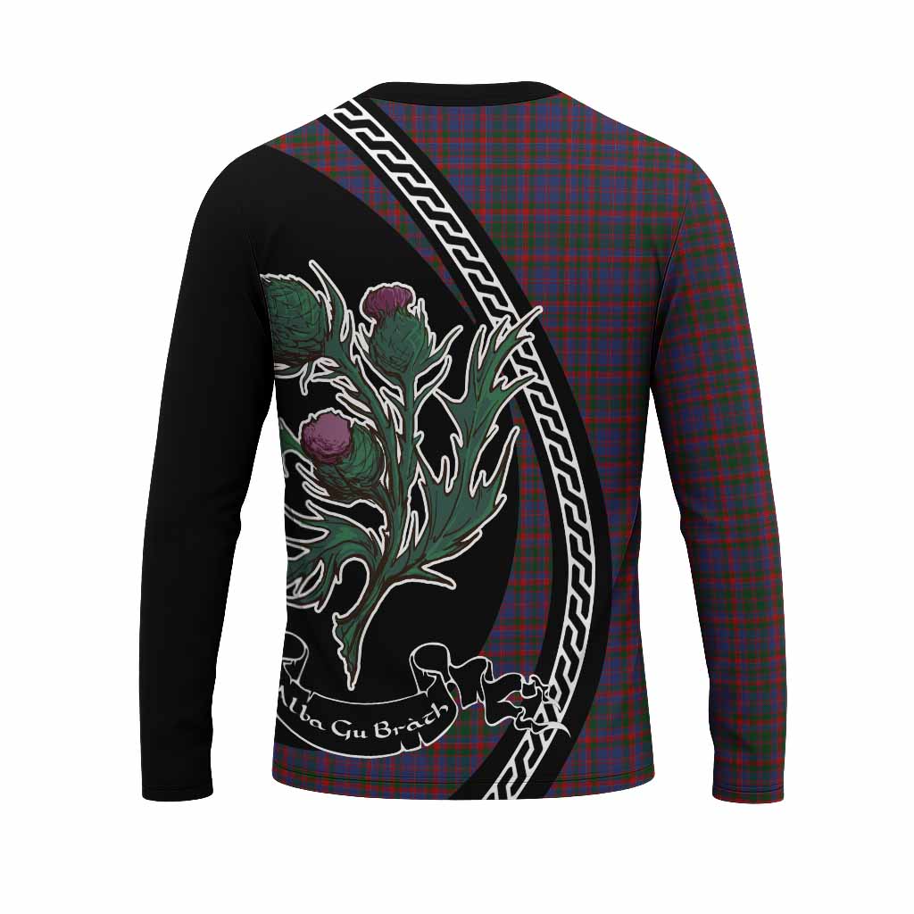 Cumming Family Crest Tartan Long Sleeve T-Shirt Alba Thistle Inspired - Tartan Vibes Clothing
