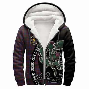 Cumming Family Crest Tartan Sherpa Hoodie Alba Thistle Inspired