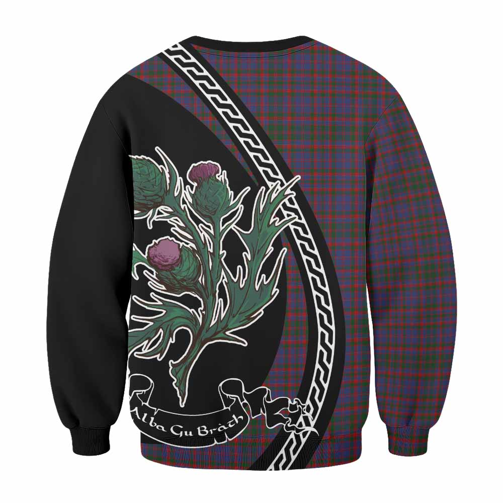 Cumming Family Crest Tartan Sweatshirt Alba Thistle Inspired - Tartan Vibes Clothing